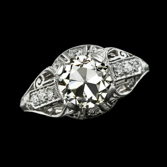 natural round diamond 3ct ring front view