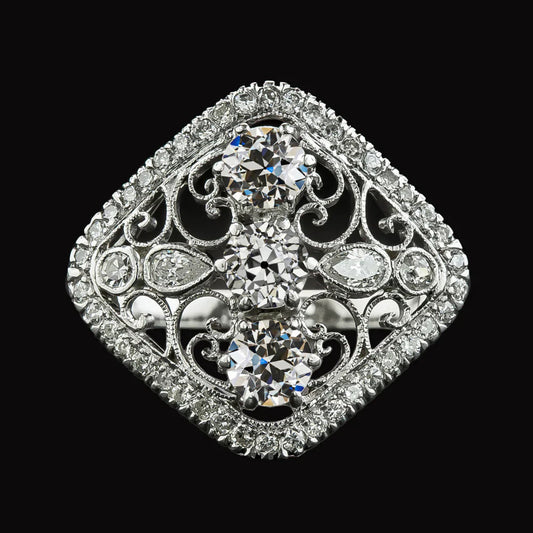 natural round diamond 1ct ring front view