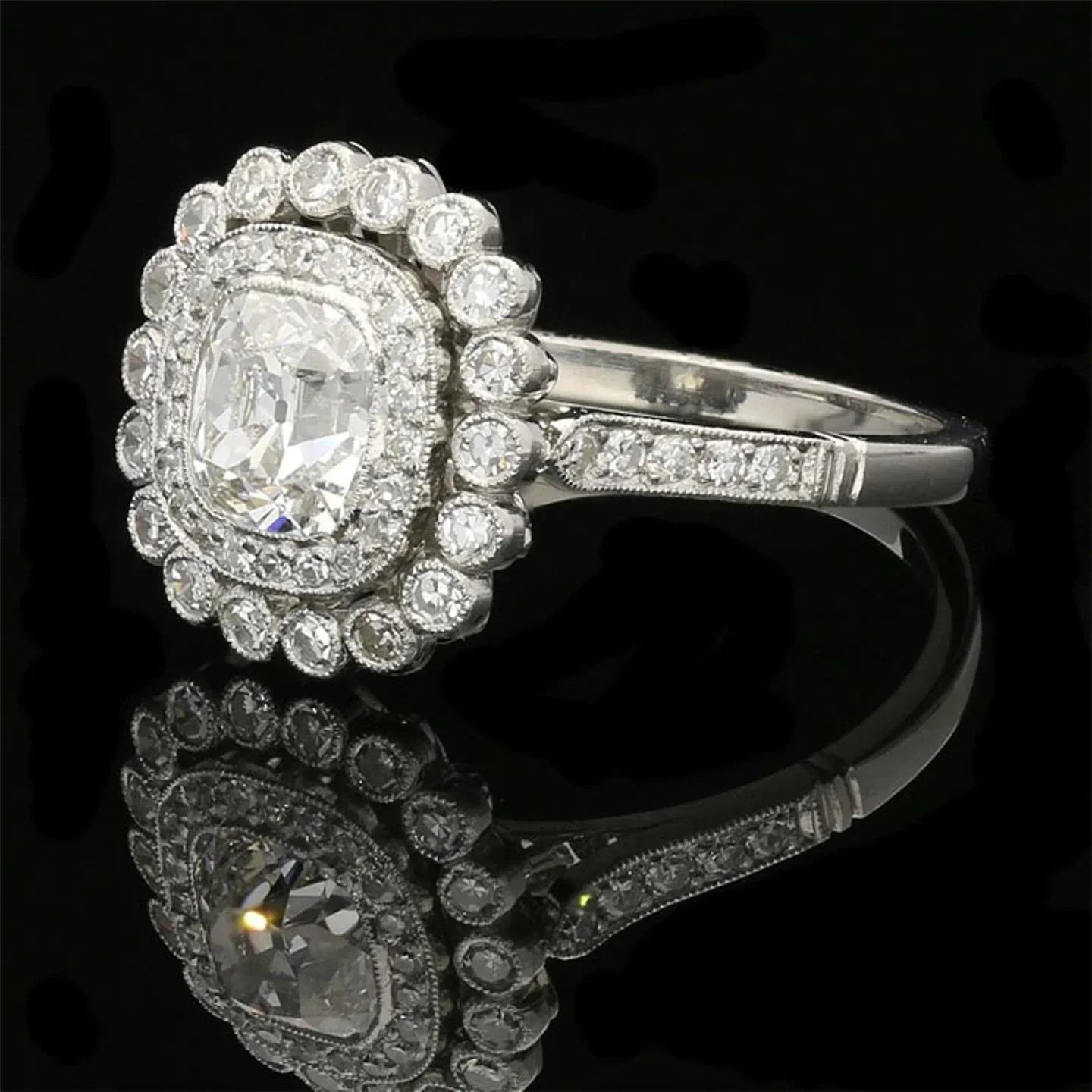 Like Vintage Natural Cushion Diamond Ring