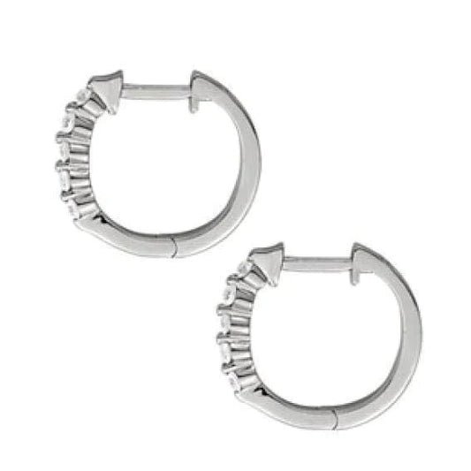 Little Real Diamond Gold Earring Hoops2