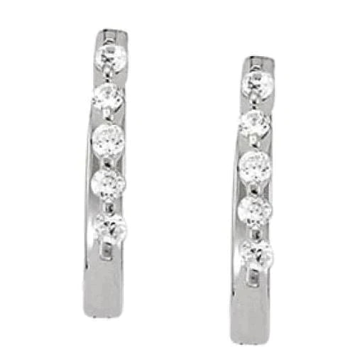 Little Real Diamond Gold Earring Hoops