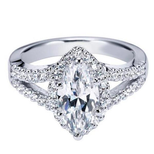 natural round diamond 2ct ring front view