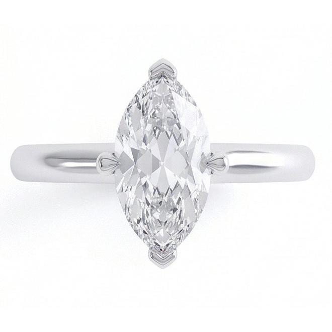 Marquise Cut 1.50 Ct Solitaire Genuine Natural Earth Mined Diamond Wedding Ring White Gold