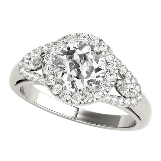 natural round diamond 5.75ct ring front view