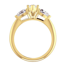 Marquise & Heart Genuine Diamond 3 Stone Ring & Gold Matching Band 3 Carats