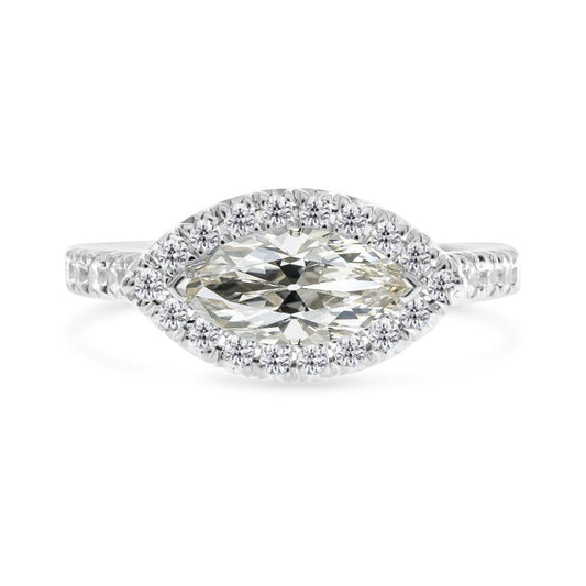 natural round diamond 6.50ct ring front view