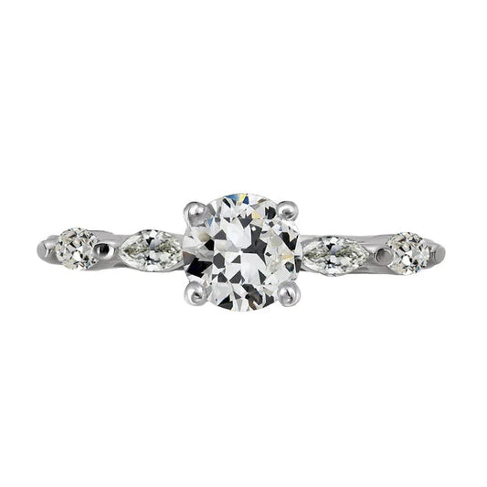natural round diamond 4ct ring front view