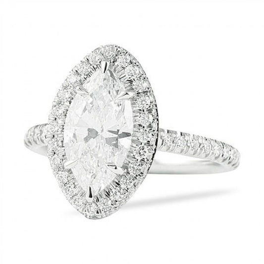 natural round diamond 2.75ct ring front view