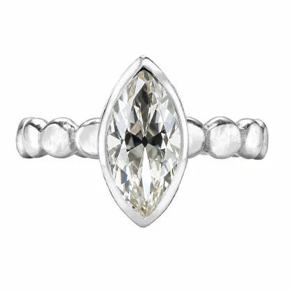 Solitaire Ring 14 Karat White Gold with Brilliant Diamond – main view