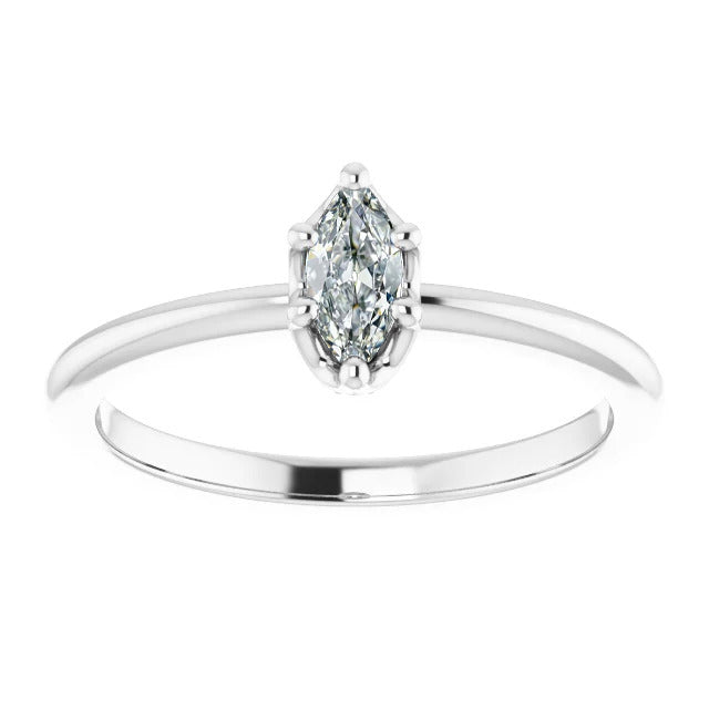 Solitaire Ring 14K White Gold with Fine Diamond – main view