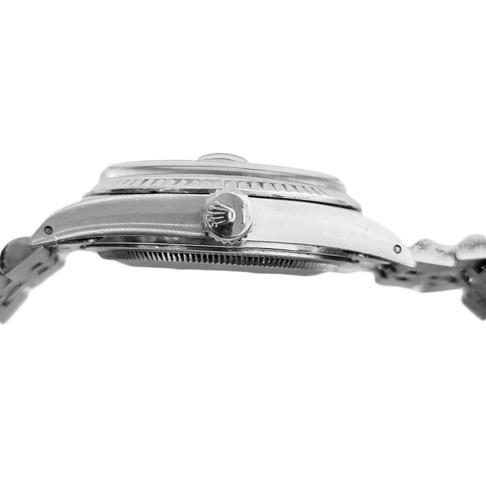 Men Rolex Datejust Watch Silver Dial Fluted Bezel Ss Bracelet