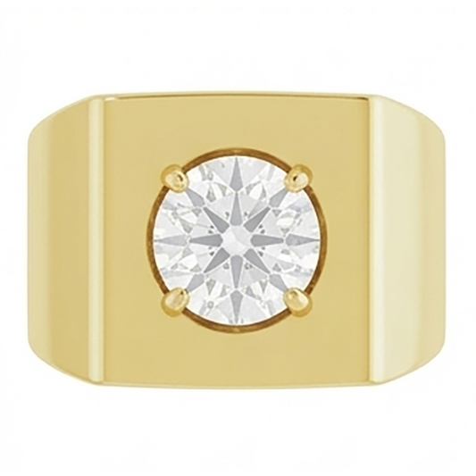 Men's Antique Cushion Diamond Gentleman's Ring 1.50 ct