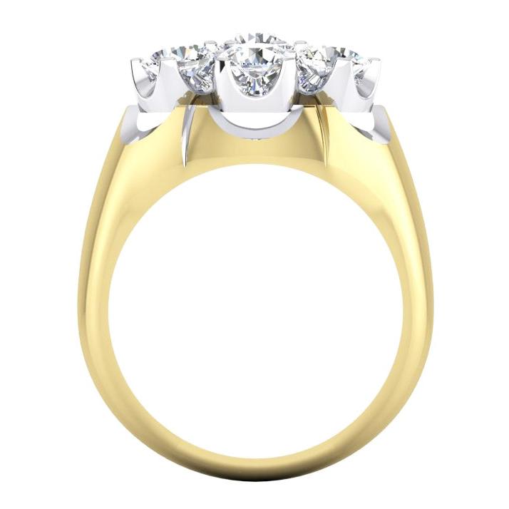 Men's Cluster Diamond Ring Lab Grown Two Tone Jewellery for Men