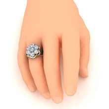 Men's Cluster Diamond Ring Lab Grown Two Tone Jewellery for Men