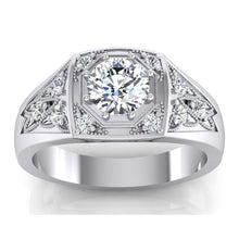 Men's Real Round Diamond Ring 1.50 Carats Gold 14K