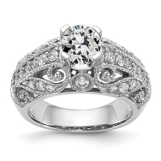 natural round diamond 3.25ct ring front view