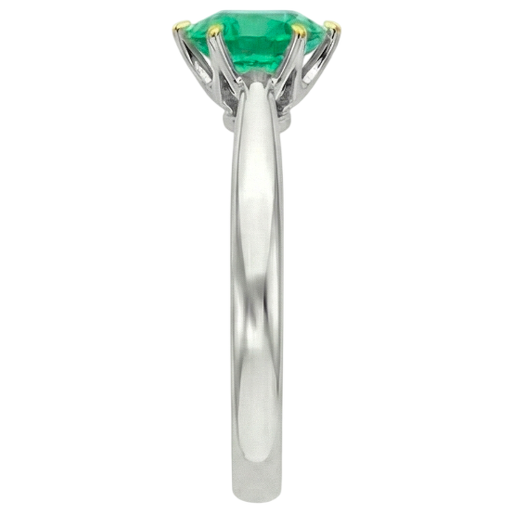 Real Colombian Emerald Precious Stone Ring – top view