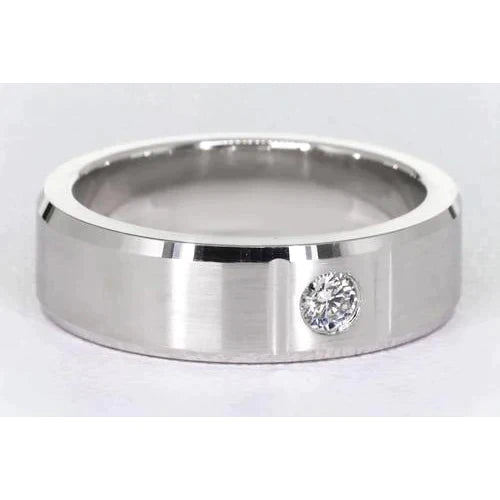 Natural 0.50 Ct Men's Single Diamond Ring