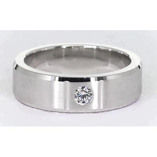 Natural 0.50 Ct Men's Single Diamond Ring