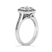 Natural 1 Carat Bezel Asscher Diamond Halo Ring