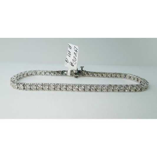 Natural 11 Carats Diamond Tennis Bracelet White Gold 14K
