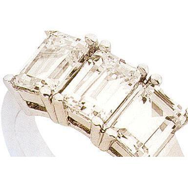 Natural 1.50 Carats Engagement Ring White Gold 14K Three Stone Jewelry