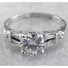 Natural 2 Carats Round Diamond Engagement Ring White Gold 14K