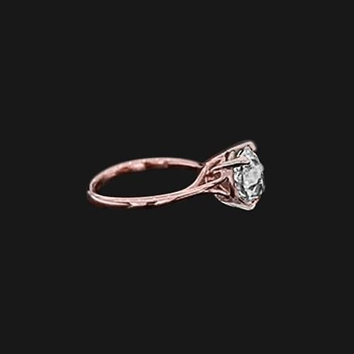 Natural 2 Ct Diamond Interlocking Solitaire Ring Old Miner 3