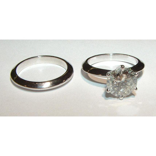 Natural 2 Ct. Round Diamond Solitaire Engagement Ring White Gold 14K