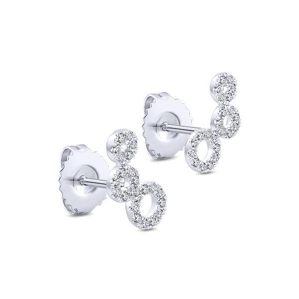 Natural 2.3 Ct Halo Round Brilliant Cut Stud Earring 14K White Gold