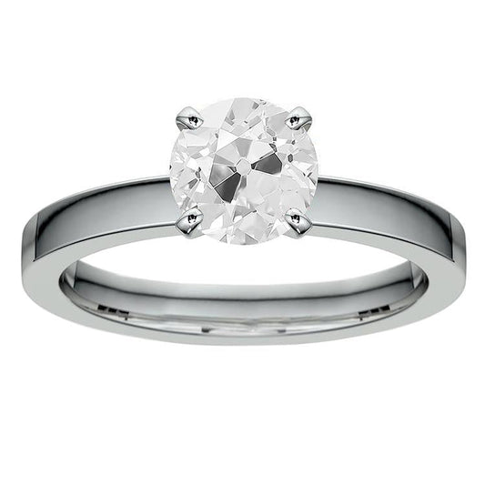 natural round diamond 2.50ct ring front view