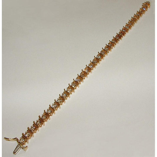 Natural 3.5 Ct. Diamonds Bracelet Yellow Gold 14K Bracelet New