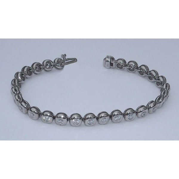Natural 5.60 Carats Diamond Tennis Bracelet Vs Full Bezel