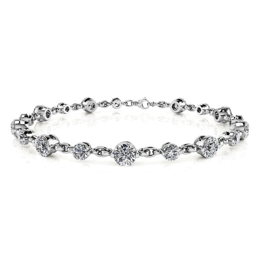 Natural 75 Pointer Gold Diamond Tennis Bracelet