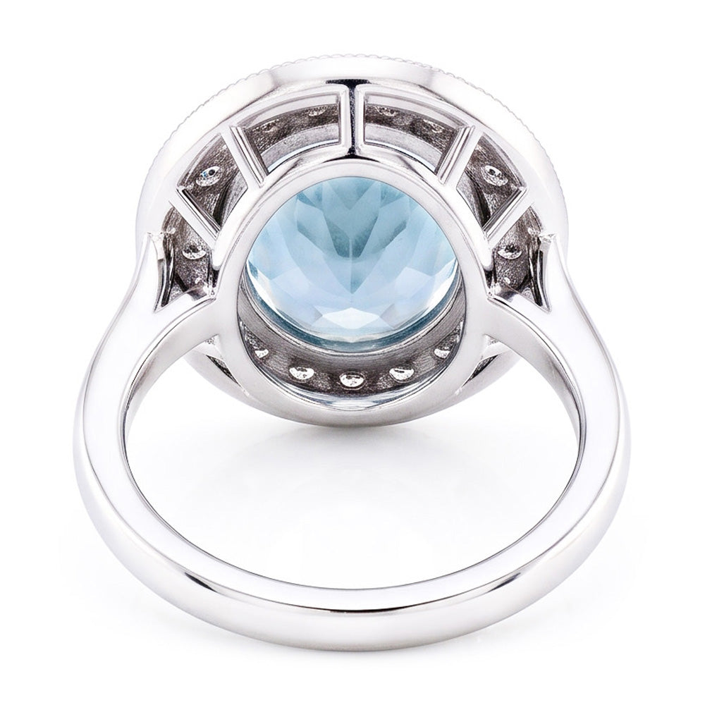 Natural Aquamarine Ring 11ct - White Gold 14K