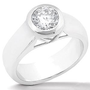 Natural Bezel Setting Round Diamond Ring