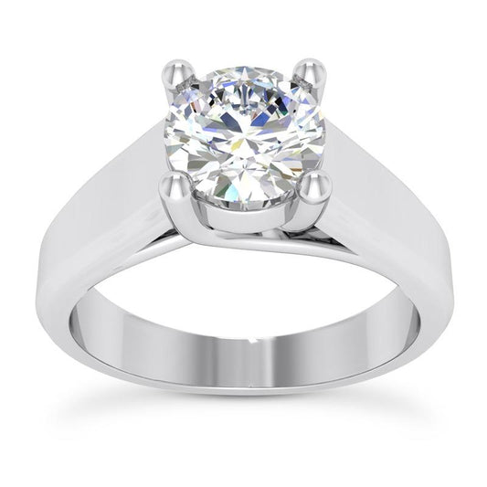 natural round diamond 3ct ring side angle