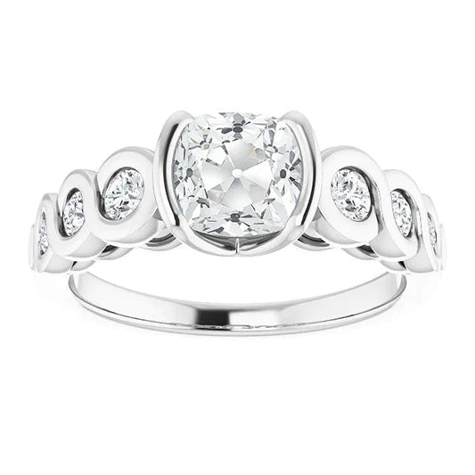 natural round diamond 4.50ct ring front view