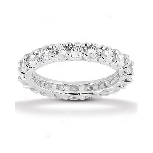 Natural Diamond 3 Carat White Gold Engagement Eternity Band New2