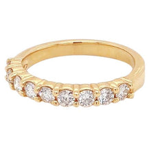 Natural Diamond Anniversary Band 1.35 Carats Bar Set Women Yellow Gold 14K