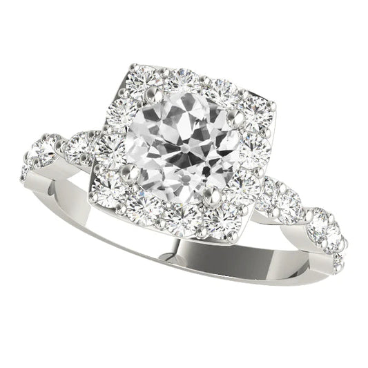 natural round diamond 3.75ct ring front view
