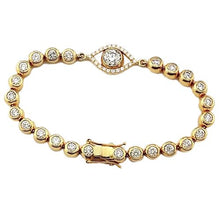 Natural Diamond Bracelet 10.75 Carats Bezel Set  Yellow Gold 14K