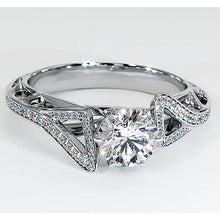 Natural Diamond Engagement Ring 1.75 Carats Twisted