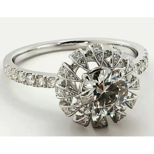 natural round diamond 2.75ct ring side angle