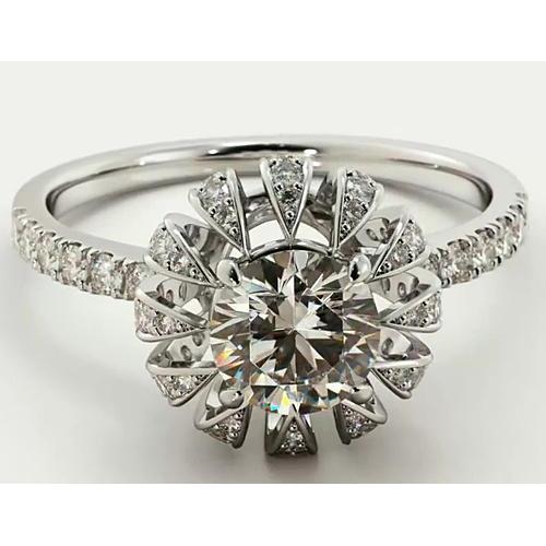 natural round diamond 2.75ct ring front view