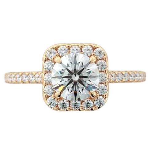 natural round diamond 2.25ct ring side angle