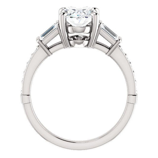 Natural Diamond Engagement Ring Vintage Style 2.20 Carats Three Stone2