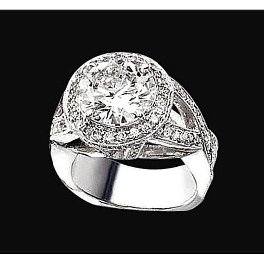 natural round diamond 2.06ct ring front view