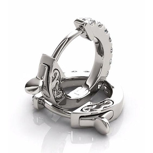 Natural Diamond Hoop Earrings 2 Carats F Vs1 White Gold 14K