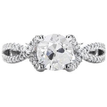 Natural Diamond Old Cut Ring 2.50 Carats Twisted Split Shank Pave Set Accents